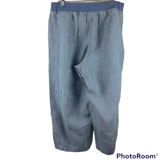 J.Jill Love Linen Striped Linen Cropped Pants - Picture 2 of 5